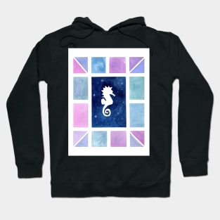 Sea Horse with pastel mosaic Hoodie